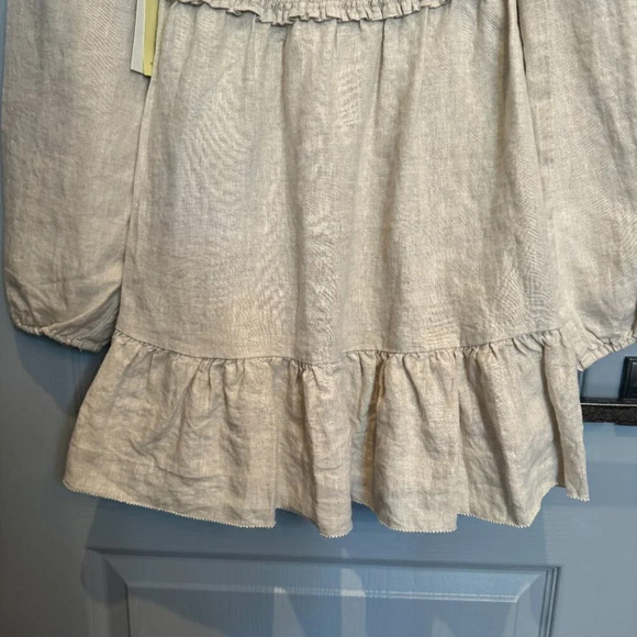 NWT Wilfred Tempest Linen Mini Dress Size XS Natural Ecru Smocked Prairie READ - Picture 6 of 16